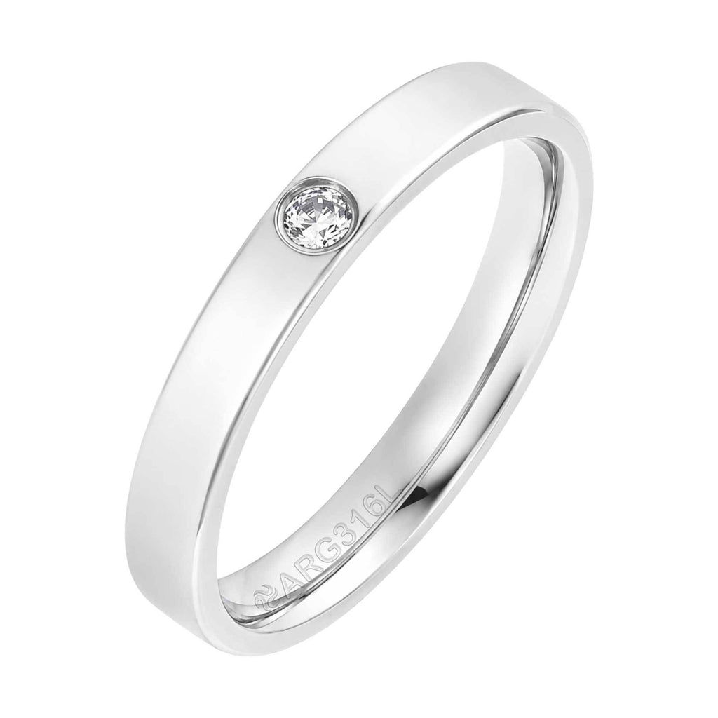 Aliança de Prata Argentum Alysia com Zircônia 3mm - foto 3