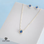 Brinco de Prata Gota com Zircônia Azul 10x7mm - foto 3