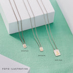 Escapulário de Aço Mini com Ouro 18k Nossa Senhora do Carmo e Sagrado Coração de Jesus 60cm - foto 2