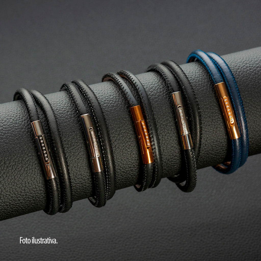 Pulseira de Aço Duo Black e Rose IPR Fecho com Zircônia 5mm - foto 5