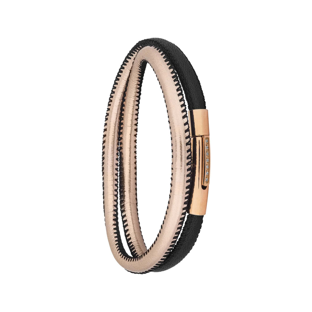 Pulseira de Aço Duo Black e Rose IPR Fecho com Zircônia 5mm - foto 2