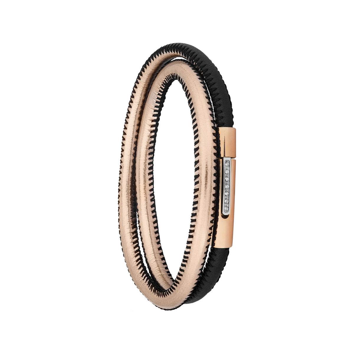 Pulseira de Aço Duo Black e Rose Fecho com Zircônia IPR - foto 2