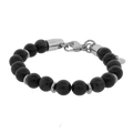 Pulseira Nordic Dagny Pedra Olho de Tigre Azul 8mm Aço 19cm+4cm
