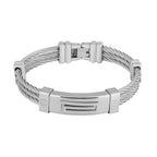 Bracelete de Aço Cabo Náutico Grego 12mm 21cm - foto 2
