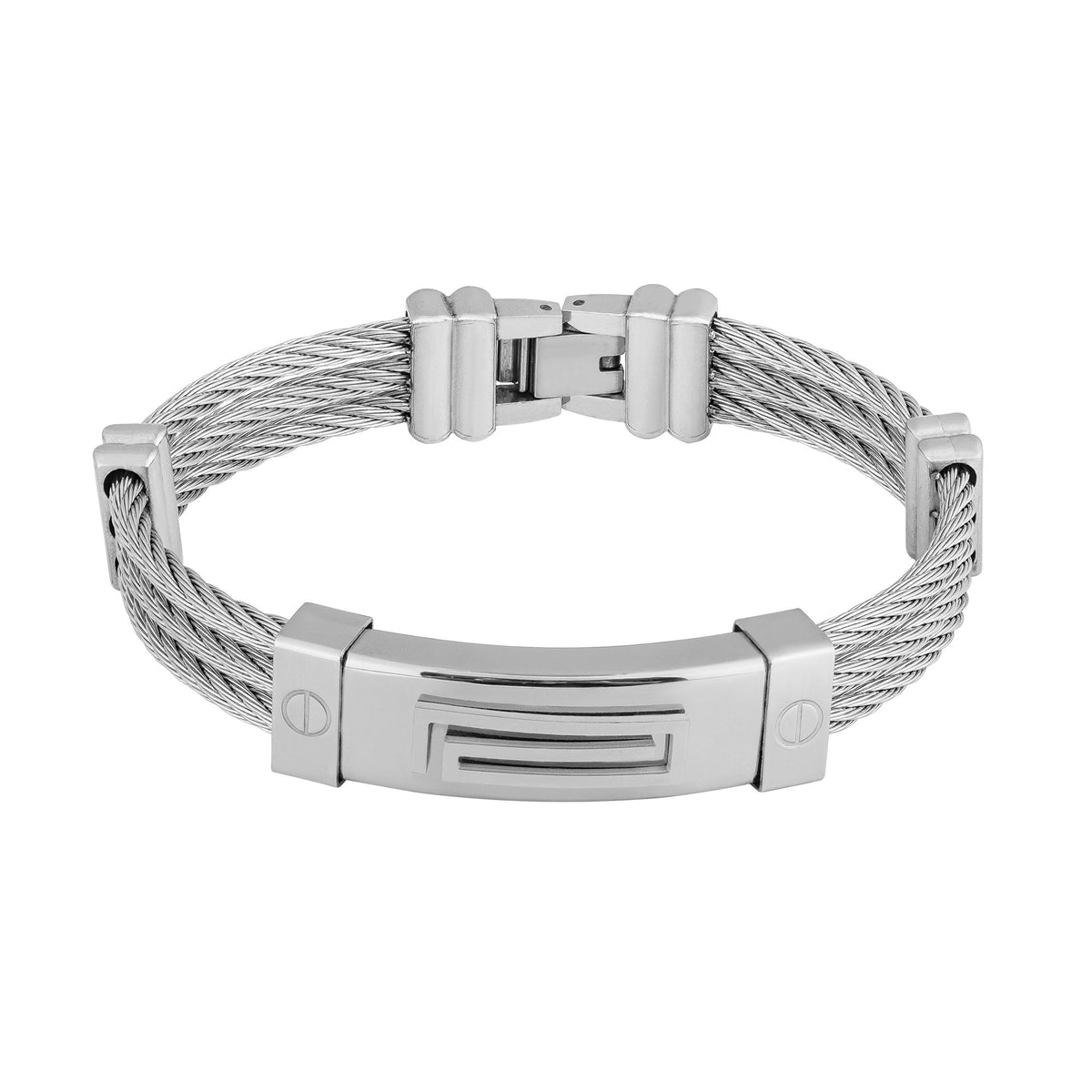 Bracelete de Aço Cabo Náutico Grego 12mm 21cm - foto 2