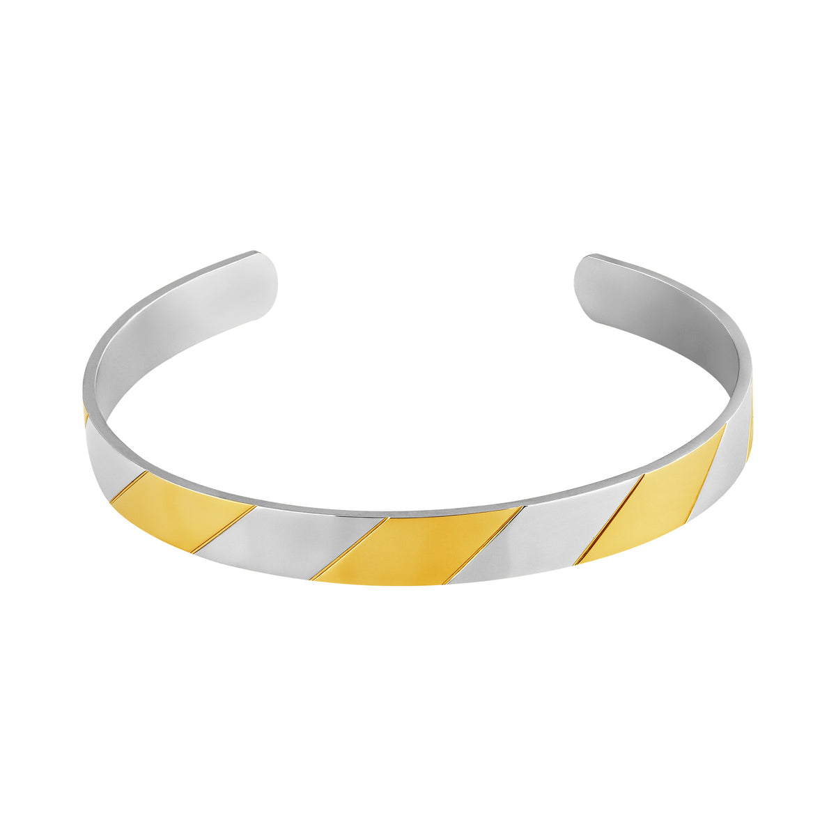 Bracelete de Aço Bicolor Dourado IPG 8mm Ajustável - foto 2