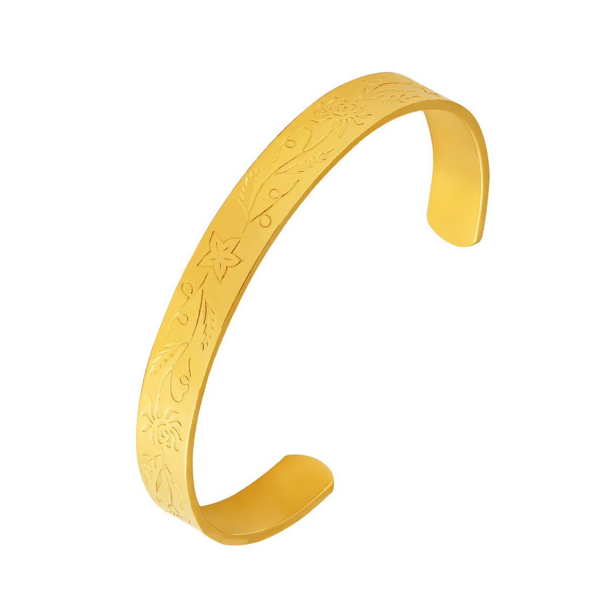 Bracelete de Aço Coleção Atena Flora IPG 8mm Ajustável - foto 2