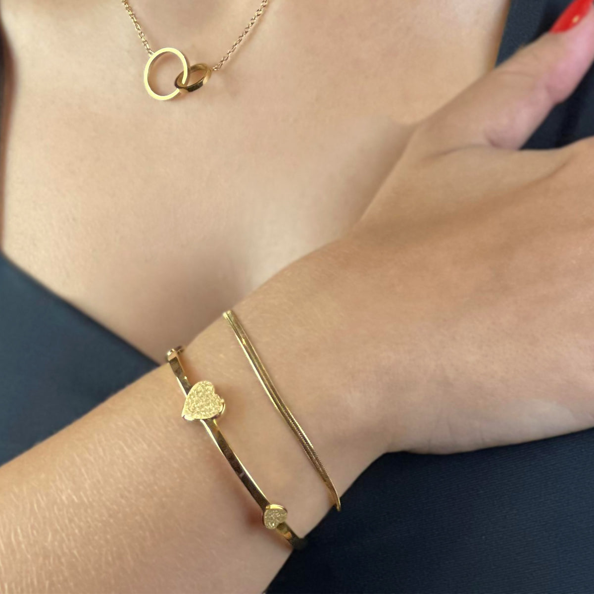 Bracelete de Aço Coleção Atena Coração 12mm IPG - foto 4