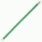 Pulseira de Aço Riviera Esmeralda Zircônia Baguete 18cm - foto 3