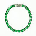 Pulseira de Aço Riviera Esmeralda Zircônia Baguete 18cm