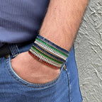 Pulseira de Aço Riviera Safira Zircônia Baguete 16cm - foto 10
