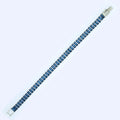 Pulseira de Aço Riviera Safira Zircônia Baguete 18cm