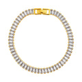 Pulseira de Aço Riviera Cristal Zircônia Baguete 16cm IPG