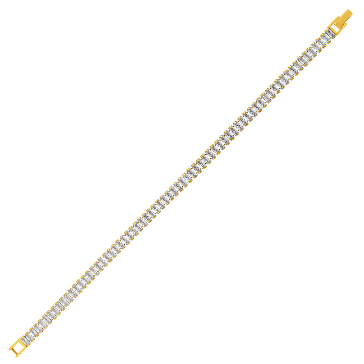 Pulseira de Aço Riviera Cristal Zircônia Baguete 16cm IPG - foto 2