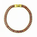 Pulseira de Aço Riviera Rubi Zircônia Baguete 16cm IPG