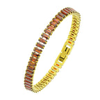 Pulseira de Aço Riviera Rubi Zircônia Baguete 18cm IPG - foto 3
