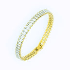Pulseira de Aço Riviera Cristal Zircônia Baguete 16cm IPG - foto 4