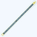 Pulseira de Aço Riviera Safira Zircônia Baguete 16cm IPG