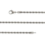 Corrente de Aço Corda Diamantada 2mm 45cm - foto 2