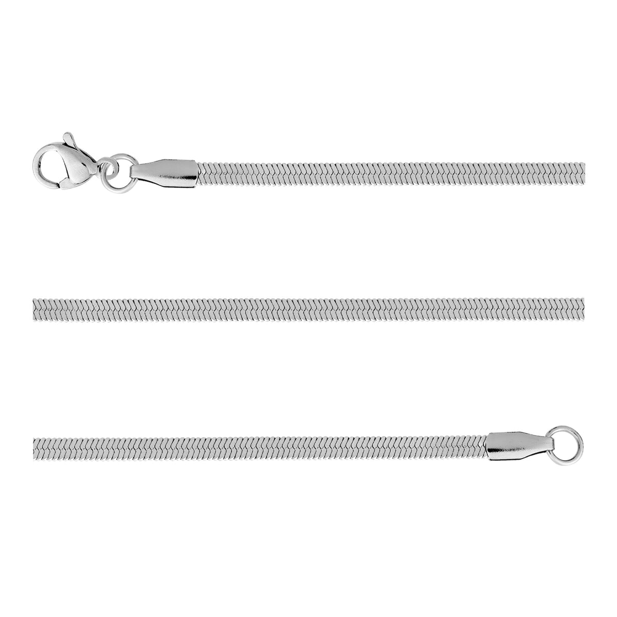 Colar de Aço Rabo de Rato Laminado 2.65mm 45cm - foto 2