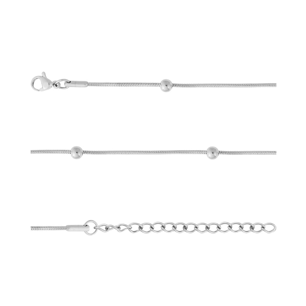 Pulseira de Aço Rabo de Rato Bolinha 1.10mm 16cm - foto 2
