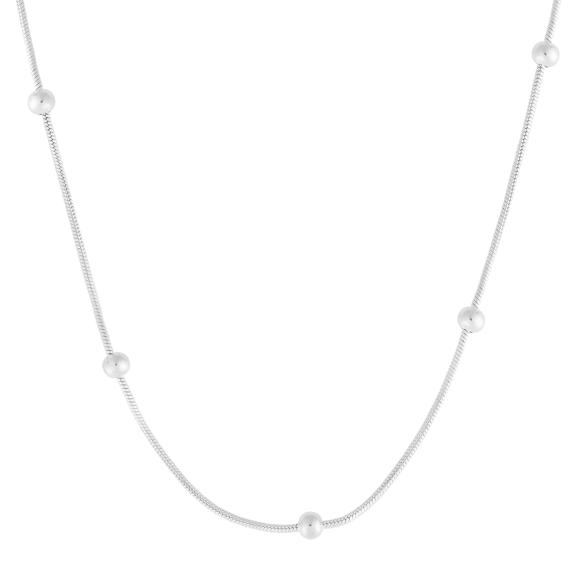 Colar de Aço Rabo de Rato Bolinha 1.10mm 45cm