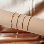 Pulseira de Aço Corea Bolinha Dourada IPG 16cm - foto 3
