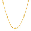 Colar de Aço Veneziana Bolinha Dourado IPG 45cm