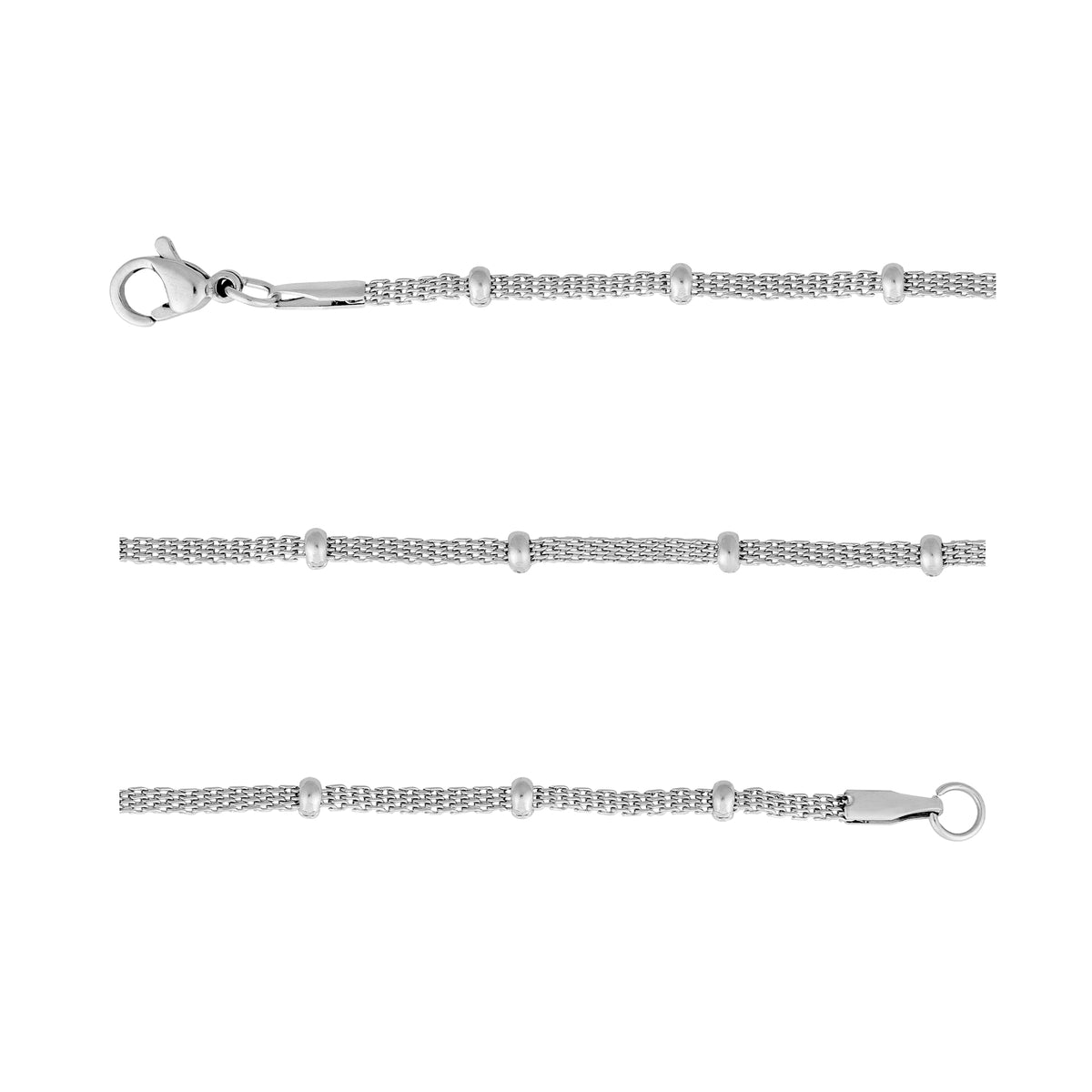 Colar de Aço Corea Bolinha 2mm 45cm - foto 2