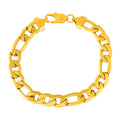 Pulseira de Aço Groumet 3x1 Laminada Dourada IPG 8.50mm 21cm