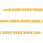 Pulseira de Aço Groumet 3x1 Laminada Dourada IPG 8.50mm 21cm - foto 3