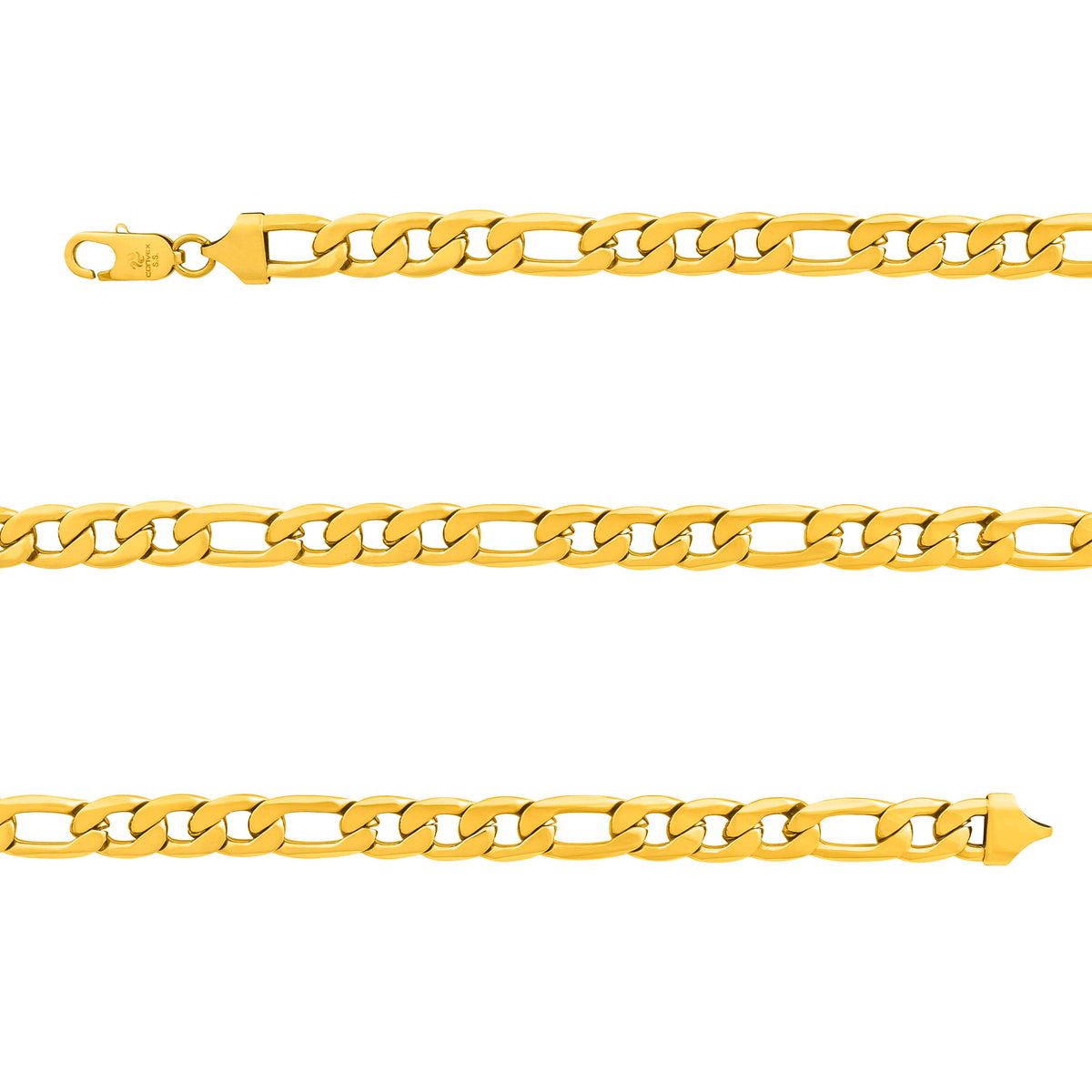 Pulseira de Aço Groumet 3x1 Laminada Dourada IPG 8.50mm 21cm - foto 3