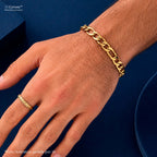 Pulseira de Aço Groumet 3x1 Laminada Dourada IPG 8.50mm 21cm - foto 4