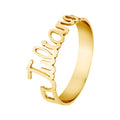 Anel de Aço Personalizado Manuscrito Dourado IPG 3.5mm