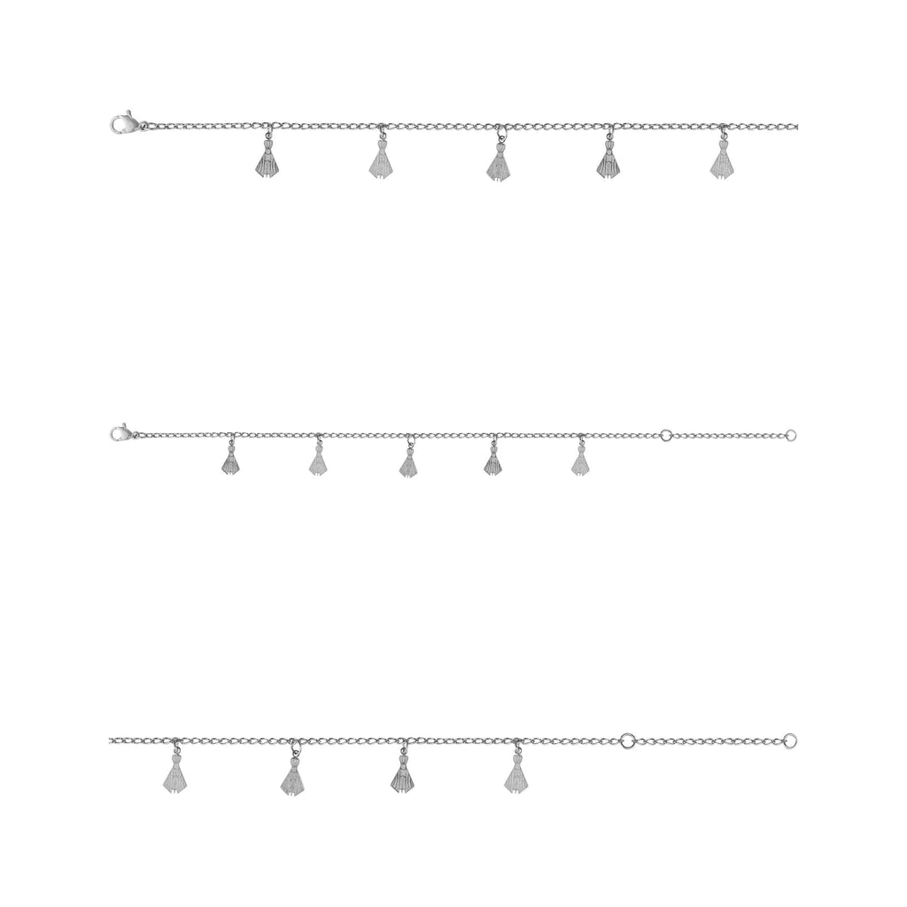 Pulseira de Aço Glam Groumet Nossa Senhora Aparecida 0.9x0.6mm 21cm