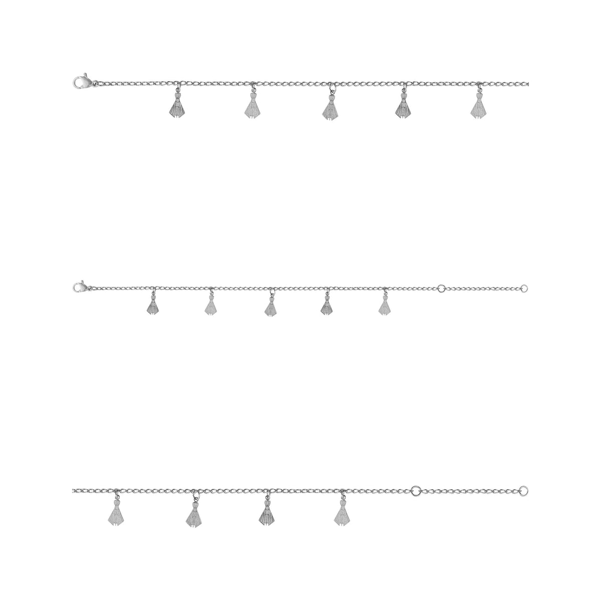 Pulseira de Aço Glam Groumet Nossa Senhora Aparecida 0.9x0.6mm 21cm