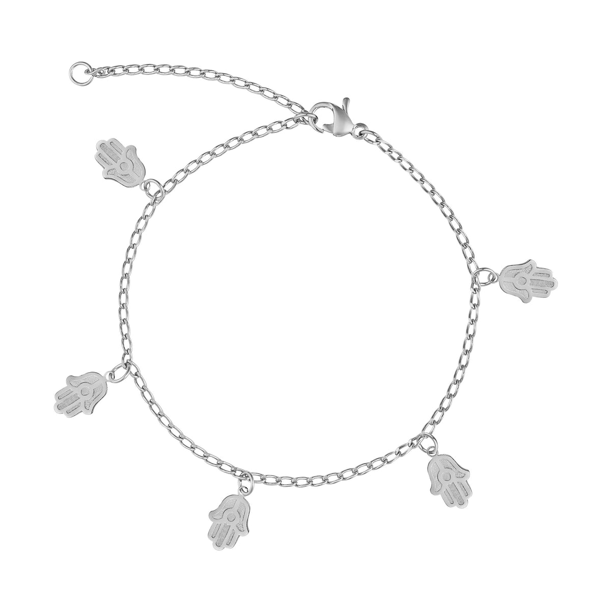 Pulseira de Aço Glam Groumet Mão de Fátima 11x7mm 21cm - foto 2