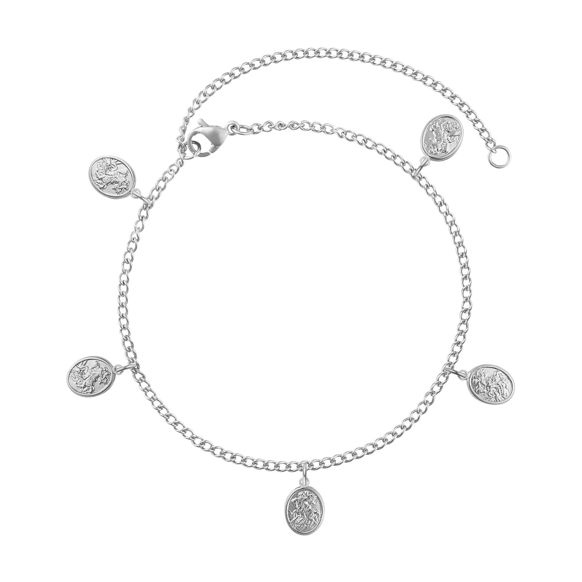 Pulseira de Aço Glam Malha Groumet São Jorge 0.9x0.7mm 21cm - foto 2