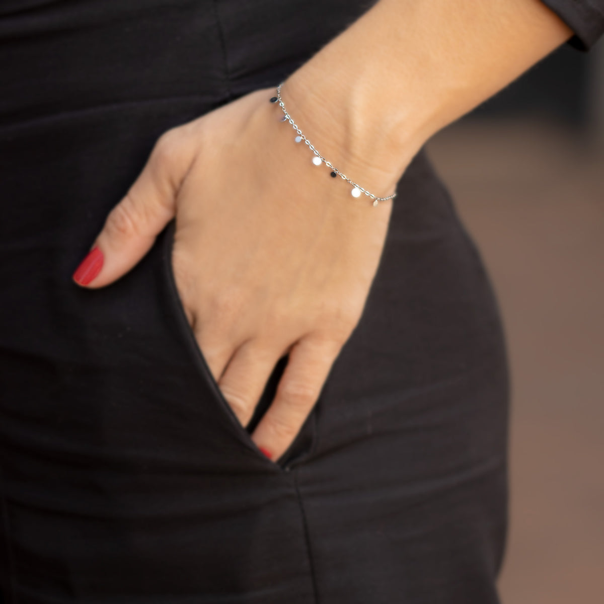 Pulseira de Aço Sintonia 17cm com extensor de 5cm
