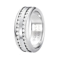 Anel de Aço Troya Dupla com Zircônia 8mm
