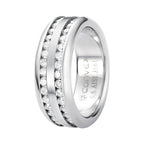 Anel de Aço Troya Dupla com Zircônia 8mm