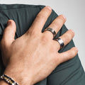 Anel de Aço Faith com Oração Pai Nosso e Resina 9mm