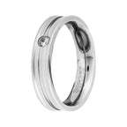 Aliança de Aço Ena 5mm com Zircônia