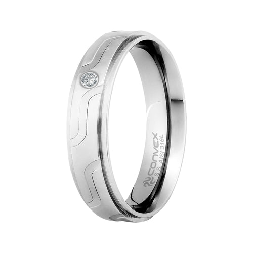 Aliança de Aço Mid 6mm com Zircônia