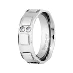 Aliança de Aço Fancy 7mm com 2 Zircônias