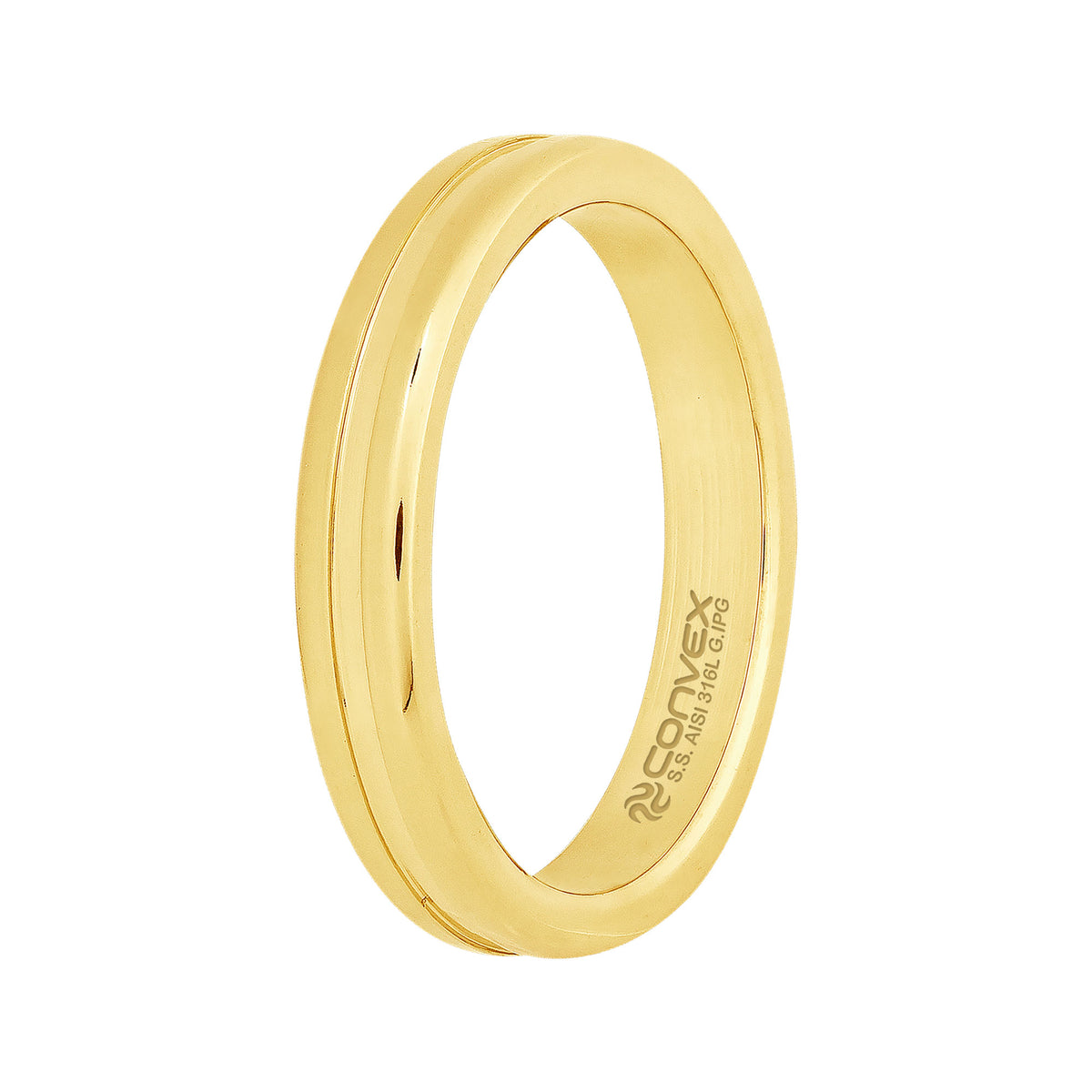 Aliança de Aço Aton Gold IPG Dourada 3.45mm