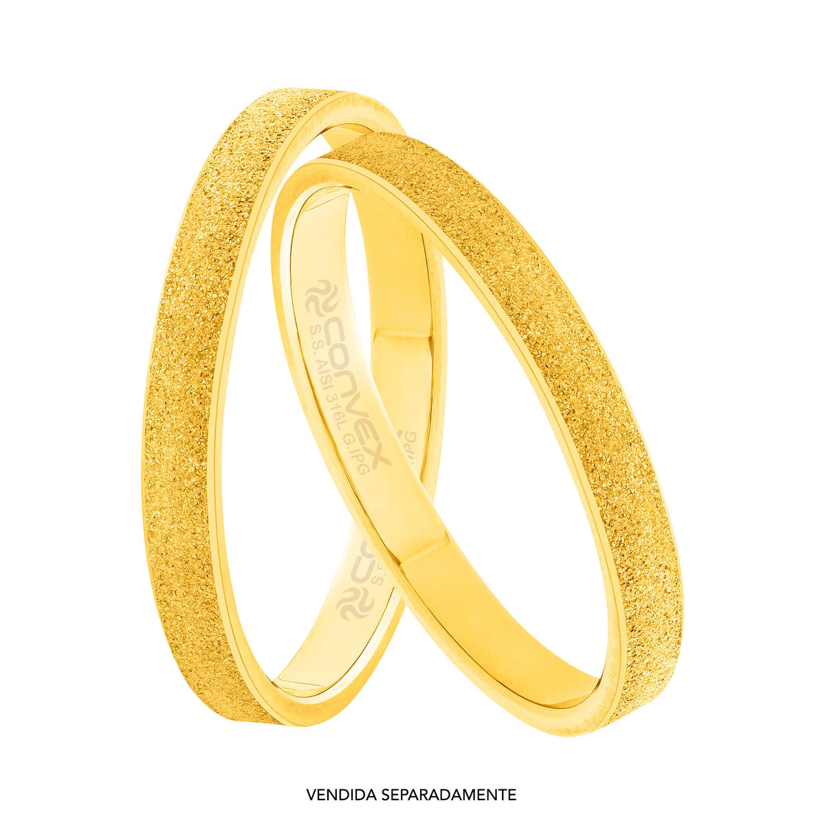 Aliança de Aço Bright Gold IPG GTR 2.95mm - foto 4