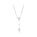 Colar de Prata Terço Nossa Senhora das Graças 45cm