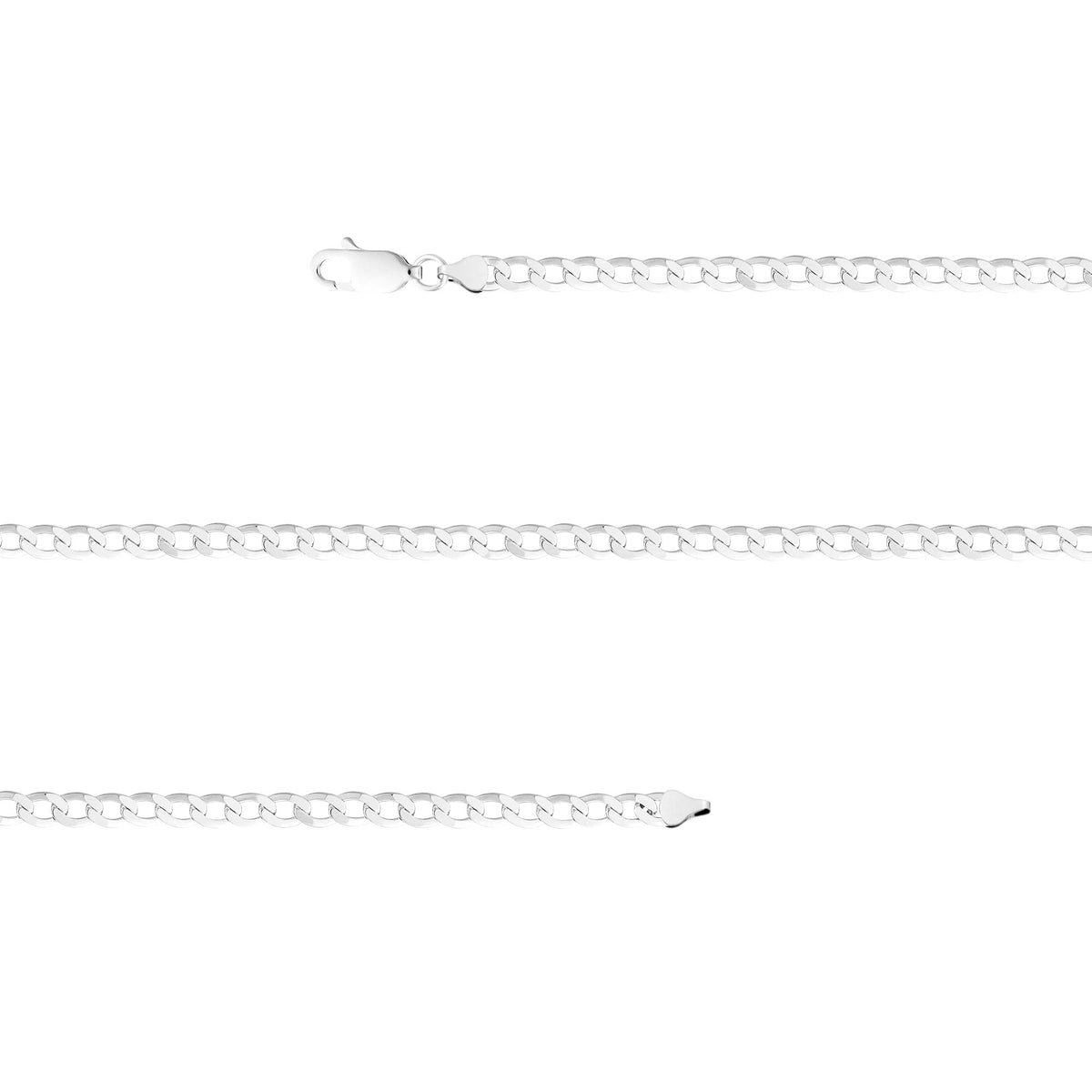 Pulseira de Prata Groumet Flat 5.9mm 21cm