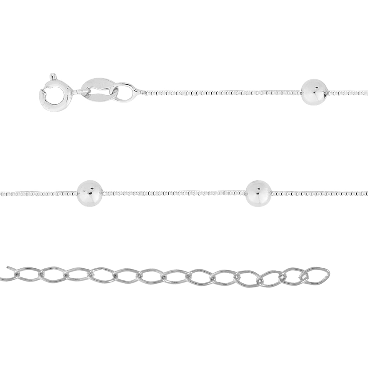Colar de Prata Bolinhas 3.0mm 45cm - foto 2